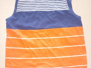 Boys CRAZY 8 Tank Top Shirt Orange Navy White Stripes Size M (7-8)