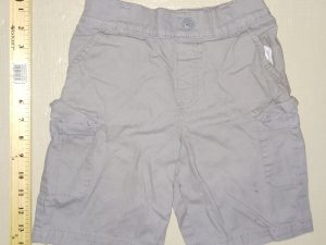 Boys Size 7 365 KIDS Twill Utility Shorts Gray Elastic Waist Zip Up