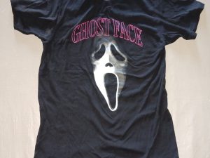 Mens GHOSTFACE T-Shirt Size Medium 38-40 Black 100% Cotton Graphic Tee