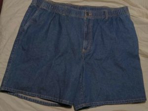 Mens HB Size 2XL Jean Shorts Denim Medium Wash Elastic Waistband