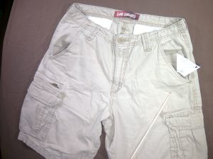 Men’s LEE DUNGAREES Shorts Size 29 Tan All Cotton Utility Pockets Flat Front