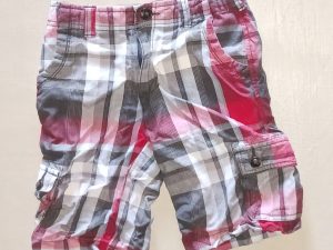 Boys ARIZONA JEANS Plaid Shorts Size 7 Flat Front Adjustable Waist Cotton