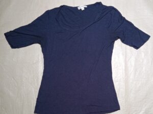 Women’s Zenana Outfitters Size Small Shirt Top T-Shirt Navy Blue Elbow Sleeves Scoop Neck