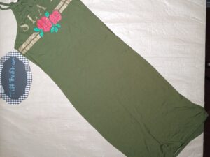 Women’s Juniors NYC Knitted Bodycon Slim Fit Sleeveless Cami Maxi Dress Green “SLAY”