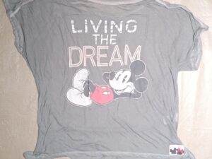 Women’s Disney Mickey Size Small Mouse Pajama T-shirt Gray Thin Sleepwear T-Shirt Short Sleeves