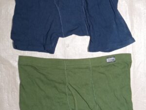 Mens Lot of 2 Hanes Comfortband Boxer Briefs Size Medium and Large Navy Blue and Green