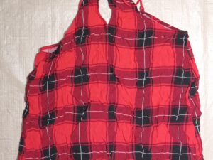 Womens Juniors No Boundaries NOBO Top M (7-9) Red Strappy Shirt Plaid Sleeveless
